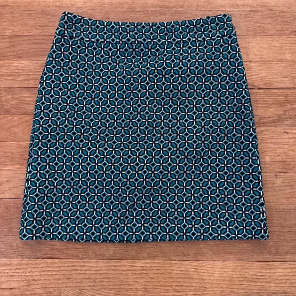 Loft women's green black mini pencil skirt size 0
b58